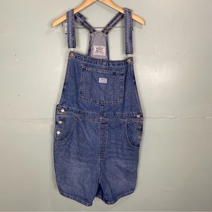 Levi’s Blue Denim Shortalls Sz XL